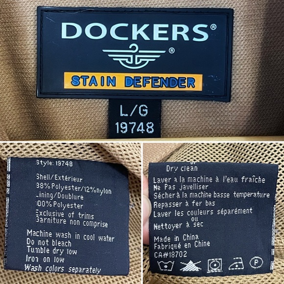 DOCKERS stain defender light fall jacket in camel, Sz L - Picture 14 of 15